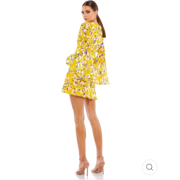 IEENA for Mac Duggal 70207 Bell Sleeve Floral Print Dress - Picture 2 of 9